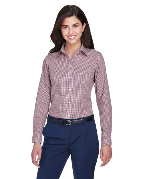 Women's Crown Collection® Gingham Check Woven Dress Shirt