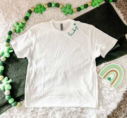 St. Patrick's Day - Embroidered Lucky Collar Tees & Crews