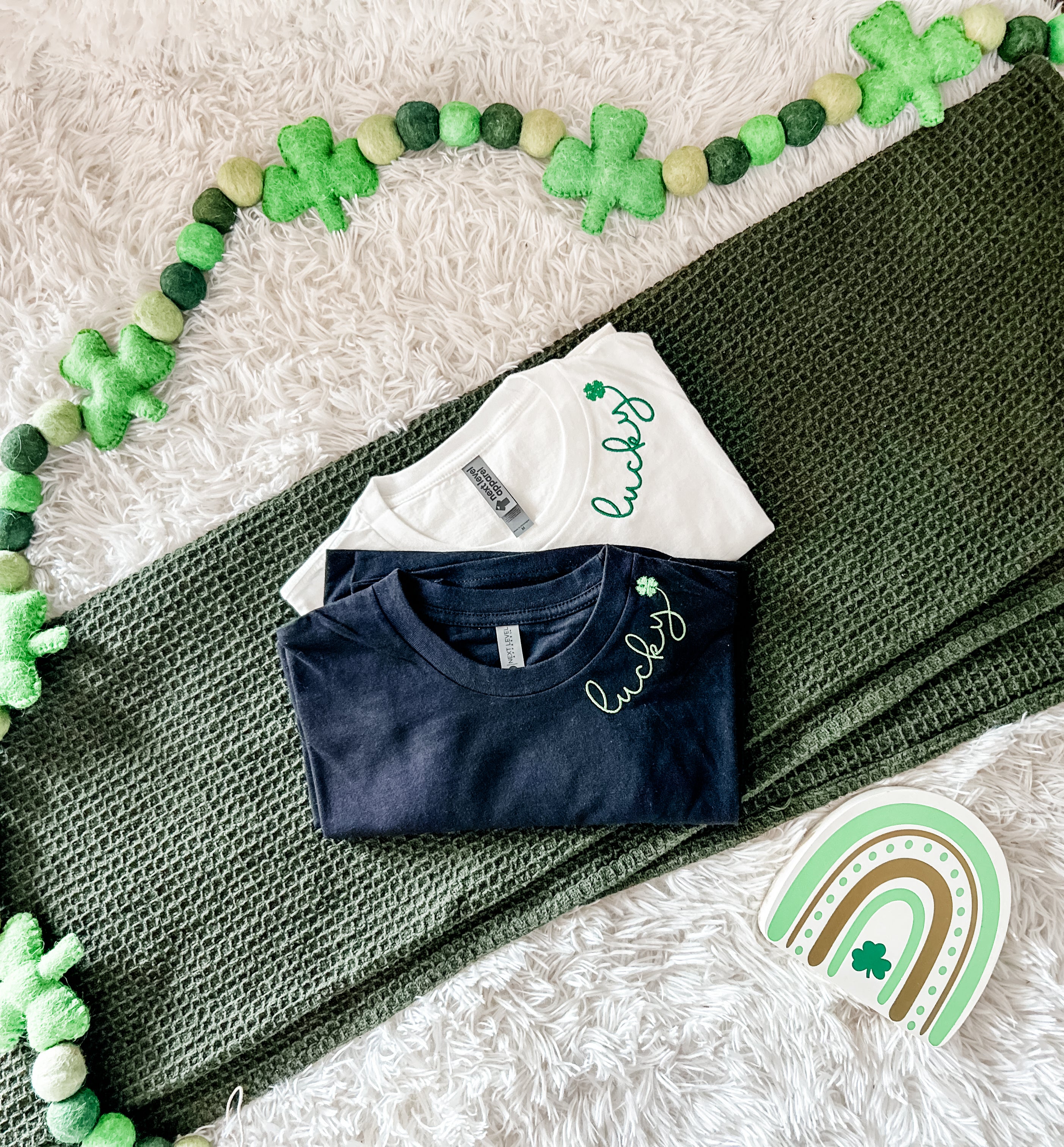 St. Patrick's Day - Embroidered Lucky Collar Tees & Crews