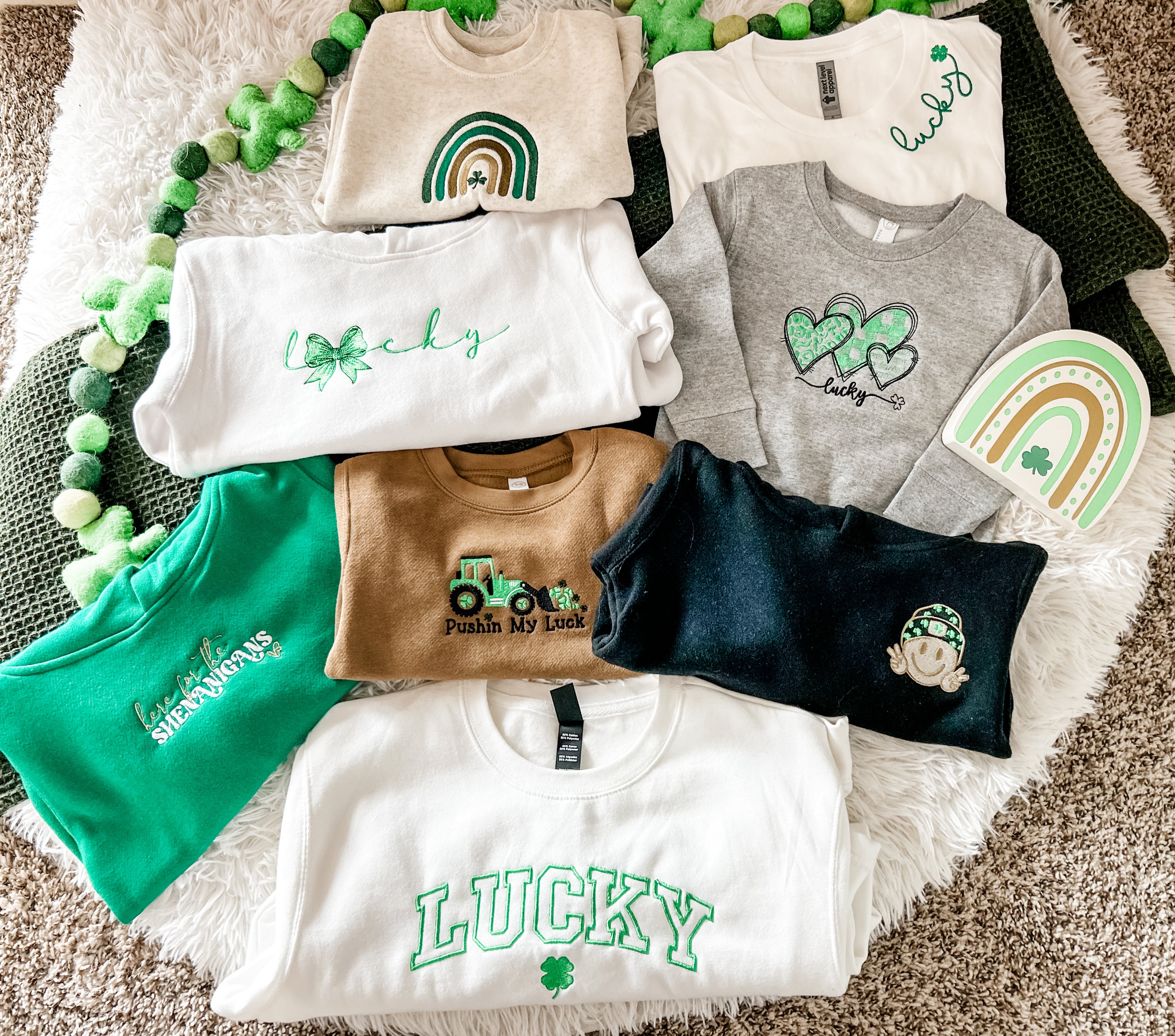 St. Patrick's Day - Embroidered Toddler sweatshirt - Hearts for St. Patty's Day
