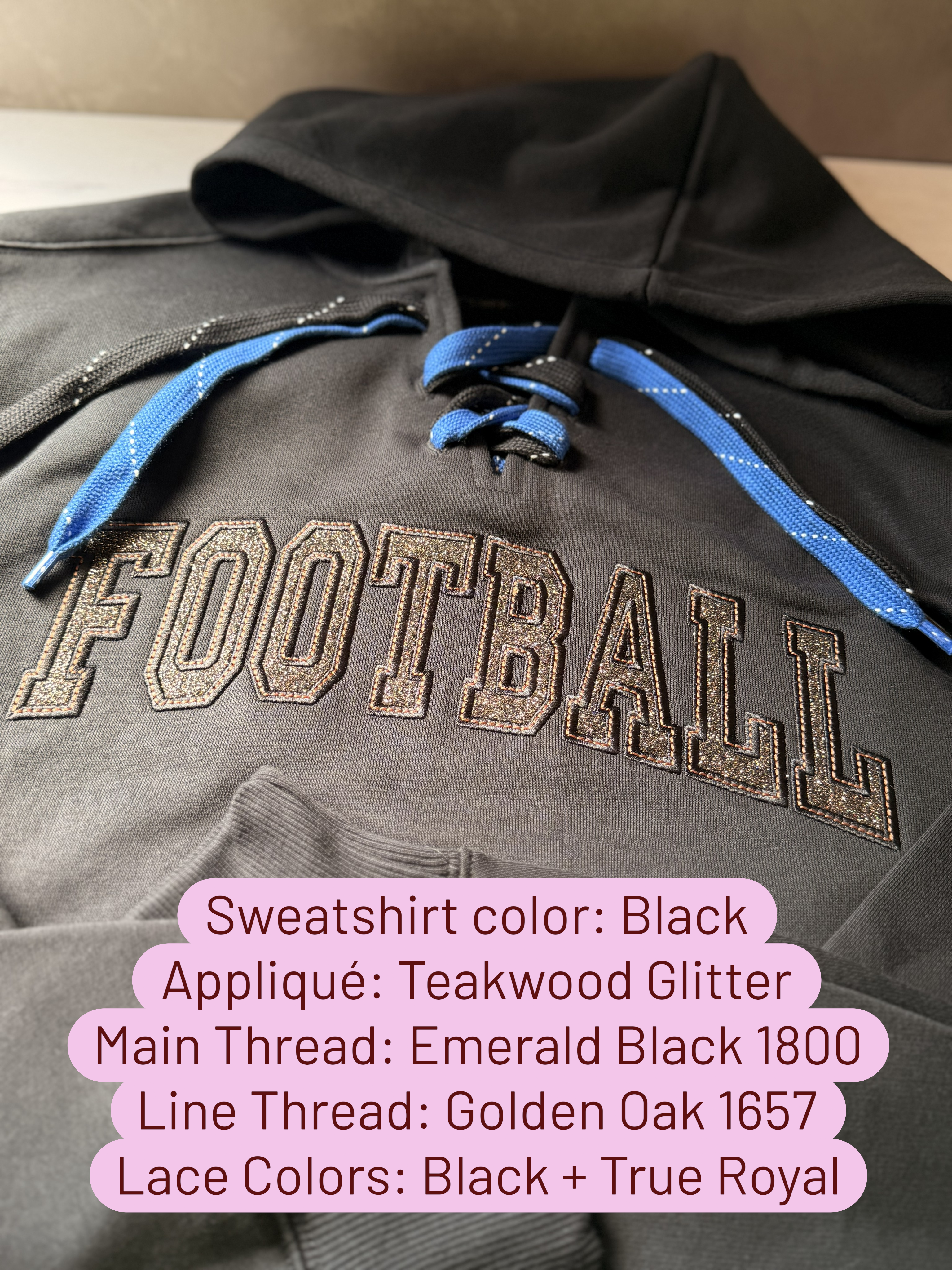 Football Appliqué Hoodie -Ready to Ship!