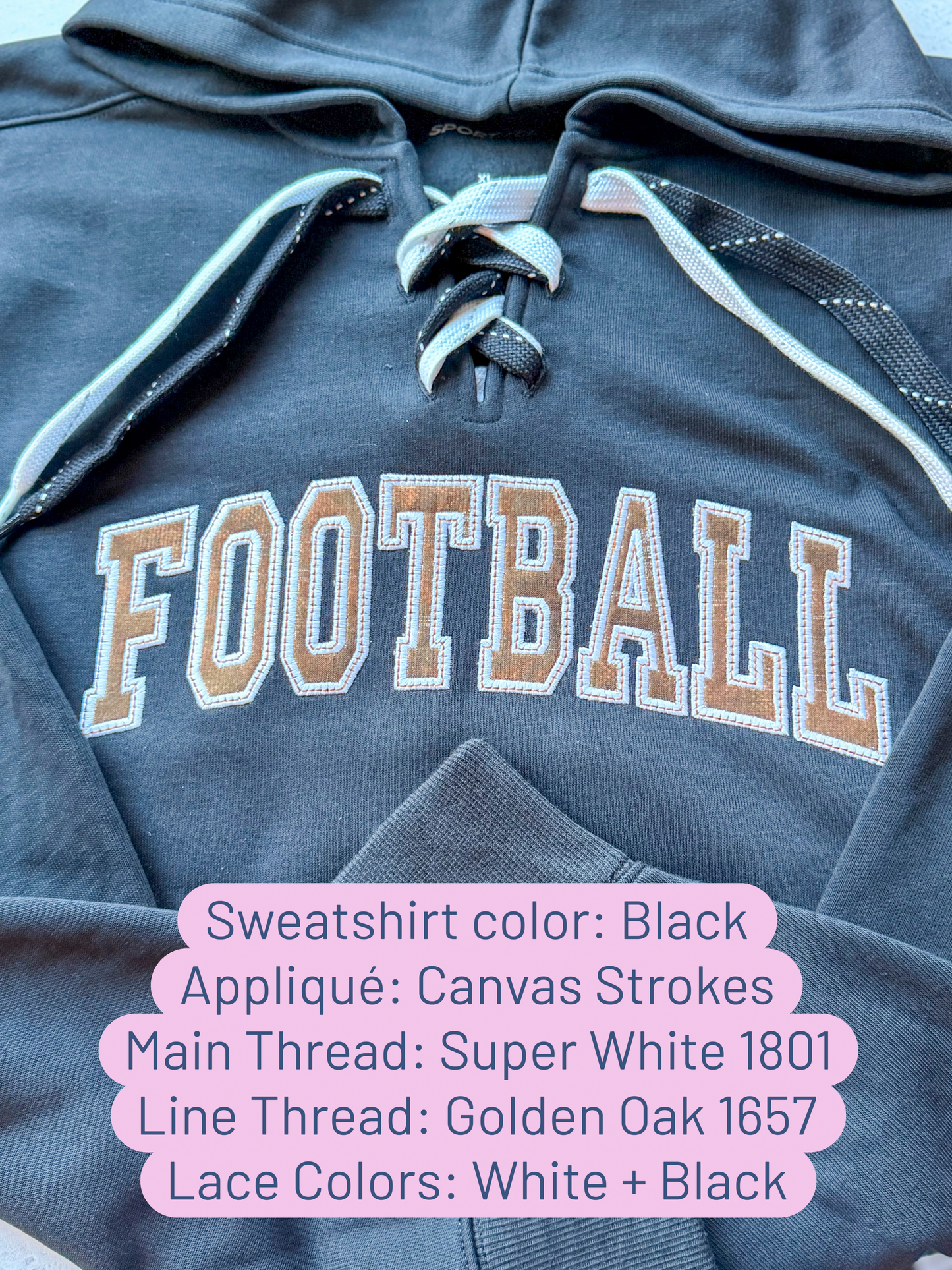 Football Appliqué Hoodie -Ready to Ship!