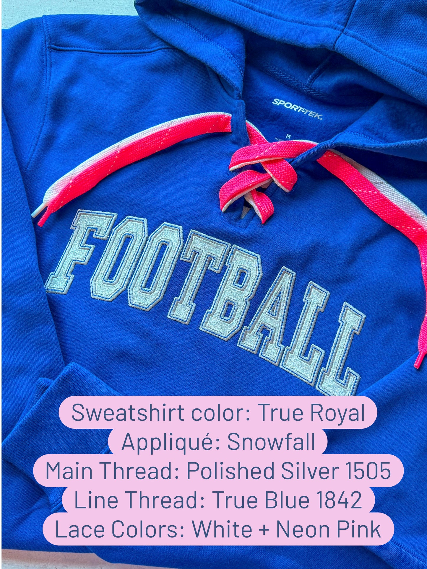 Football Appliqué Hoodie -Ready to Ship!