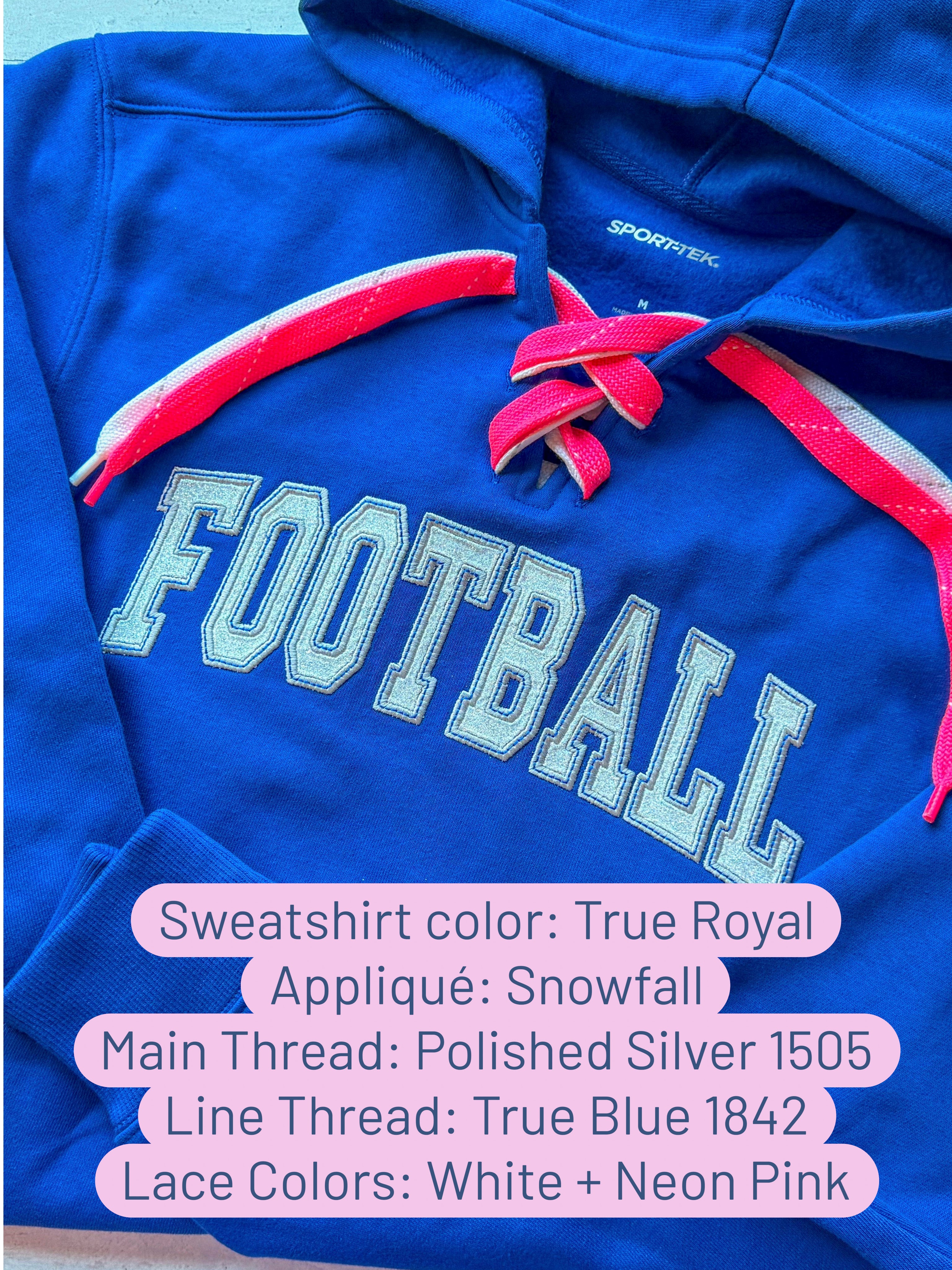 Football Appliqué Hoodie -Ready to Ship!